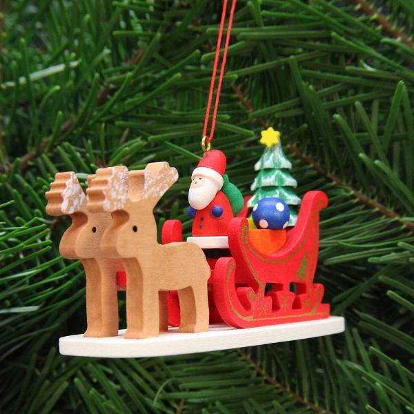 Reindeer Sleigh with Santa - Christmas Tree Decoration